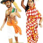 indian artisan hand making clay indian farmer dolls 18 cm