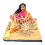 indian artisan hand making handicrafts clay doll