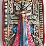 wall hanging Handcrafted Terracotta Goddess Durga Idol For Home, Temple, Office, Living Room Decoration, Multicolor