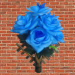 artificial rose flower arrangement in a bamboo wall planter. HOME DEOCR